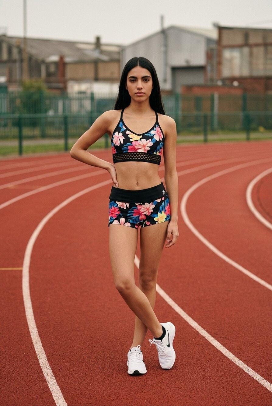 Victoria’s Secret PINK Ultimate Gym to Swim Sports Bra Floral Shorts Size Small